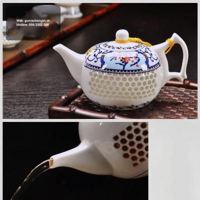 BỘ ẤM CHÉN THẤU QUANG HOA ĐÀO